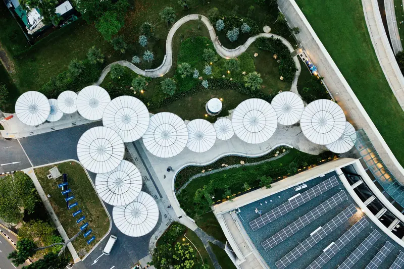Air shot of a green design
